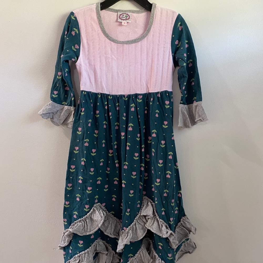 Lilli Lovebird Dress Ruffle Twirl Pink Heart Flower 6